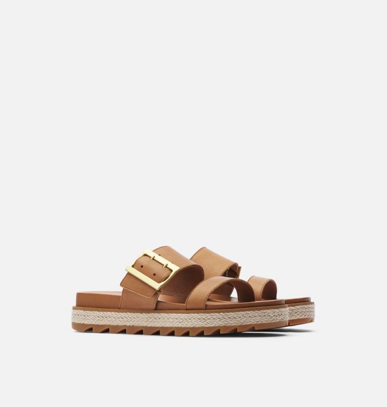 Womens Slides Brown - Sorel Roaming™ Buckle Jute - 402-QFEKSU